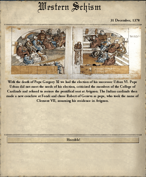 Schism image Late Middle Age mod for Victoria 2 Heart of Darkness