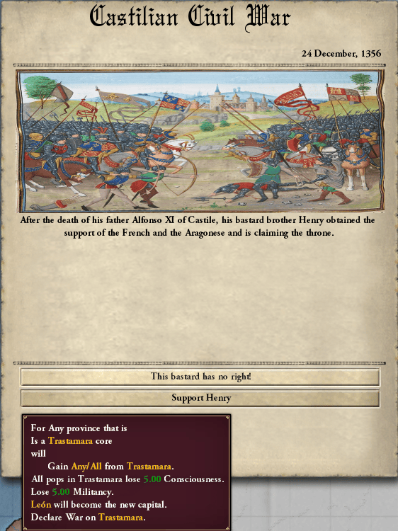 Castilian Civil War image Late Middle Age mod for Victoria 2 Heart