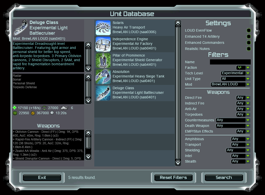 LOUD PROJECT mod for Supreme Commander Alliance Mod DB