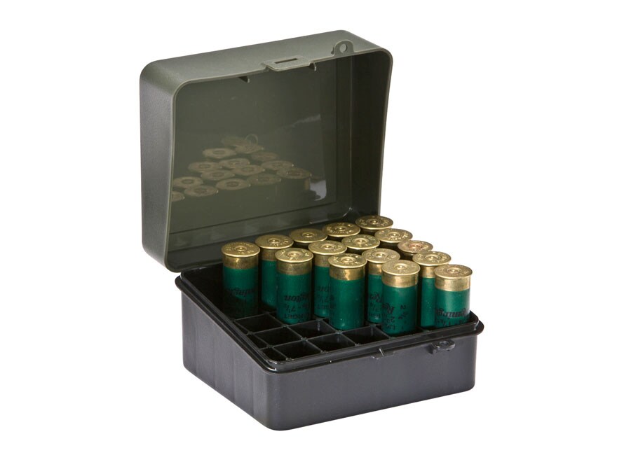 Plano Shotgun Shell Box 12 Ga 31/2 25Round Plastic Green