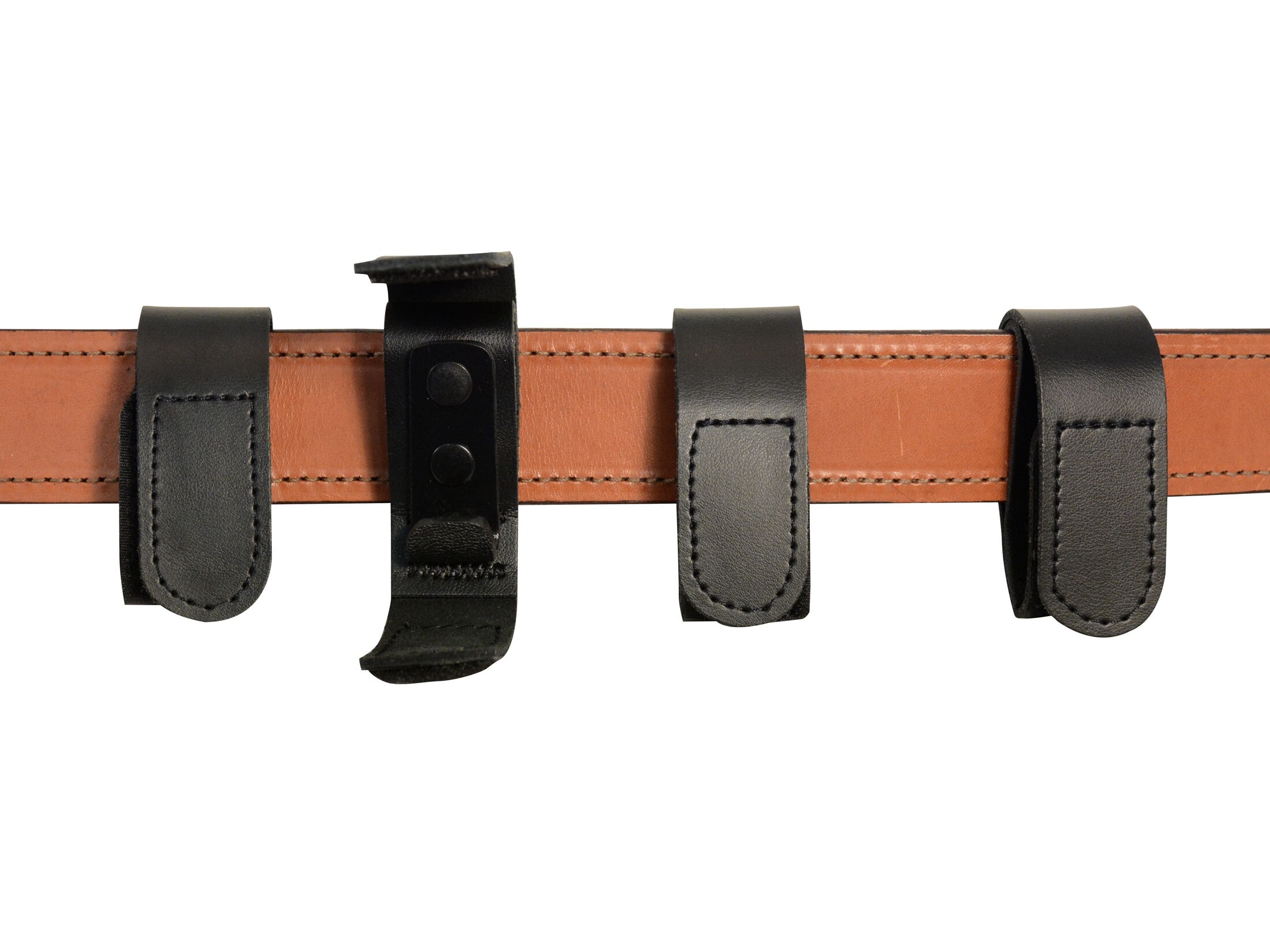 DeSantis CantLose Belt Keepers Velcro Support Clip Leather Black 4PK