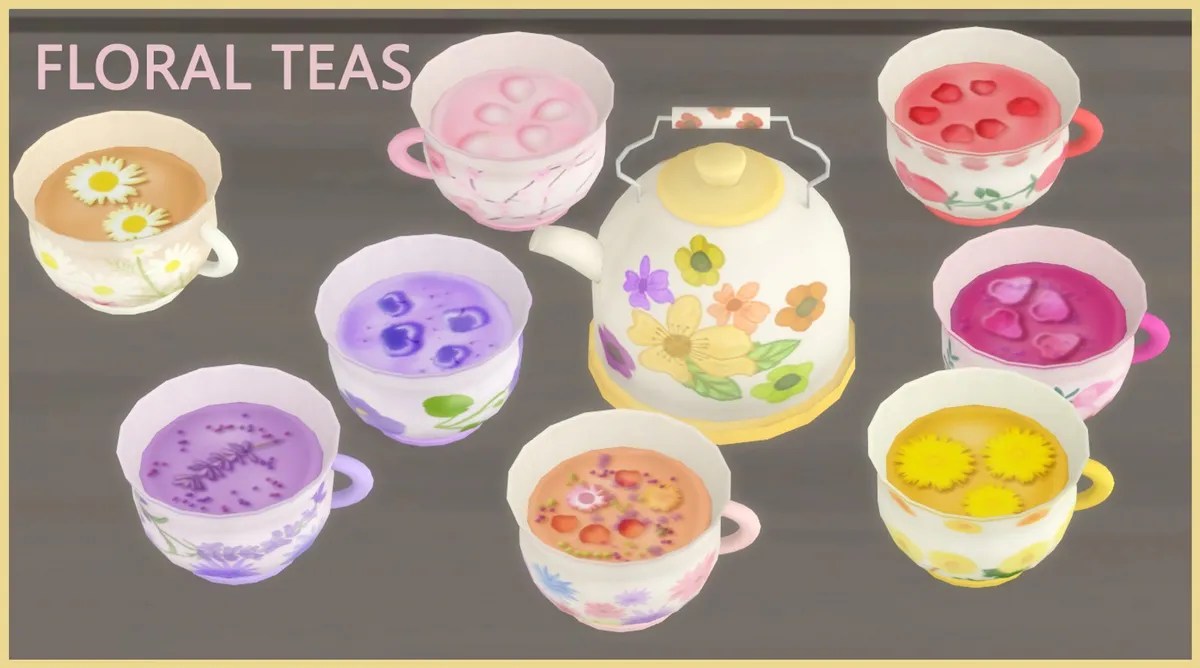 Floral Teas And Teapot Sims 4 Cuisine & Food Mods Explore Delicious