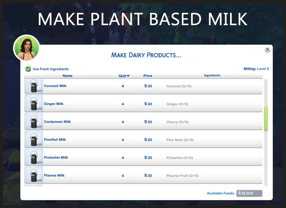 Mill Add On 8 Plant Based Milk Sims 4 Cuisine & Food Mods Explore