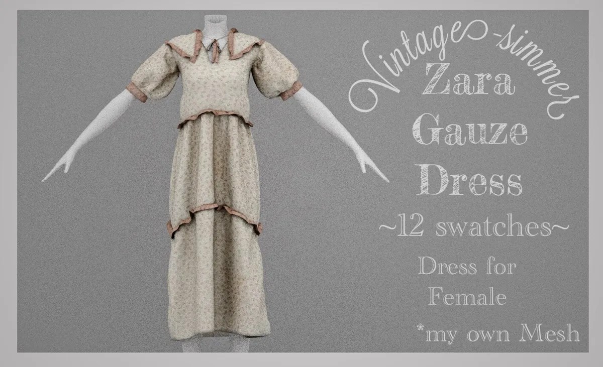 Zara Gauze Dress Dresses MySims4Mods