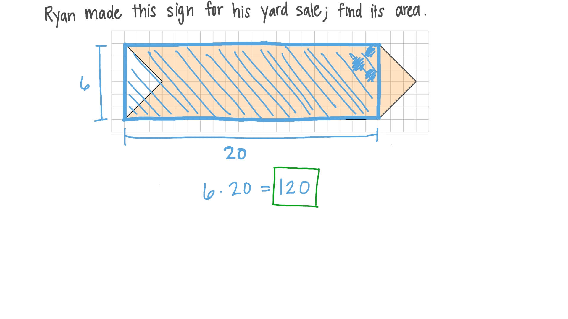 Question Video Finding the Area of an Unknown Shape by Counting the