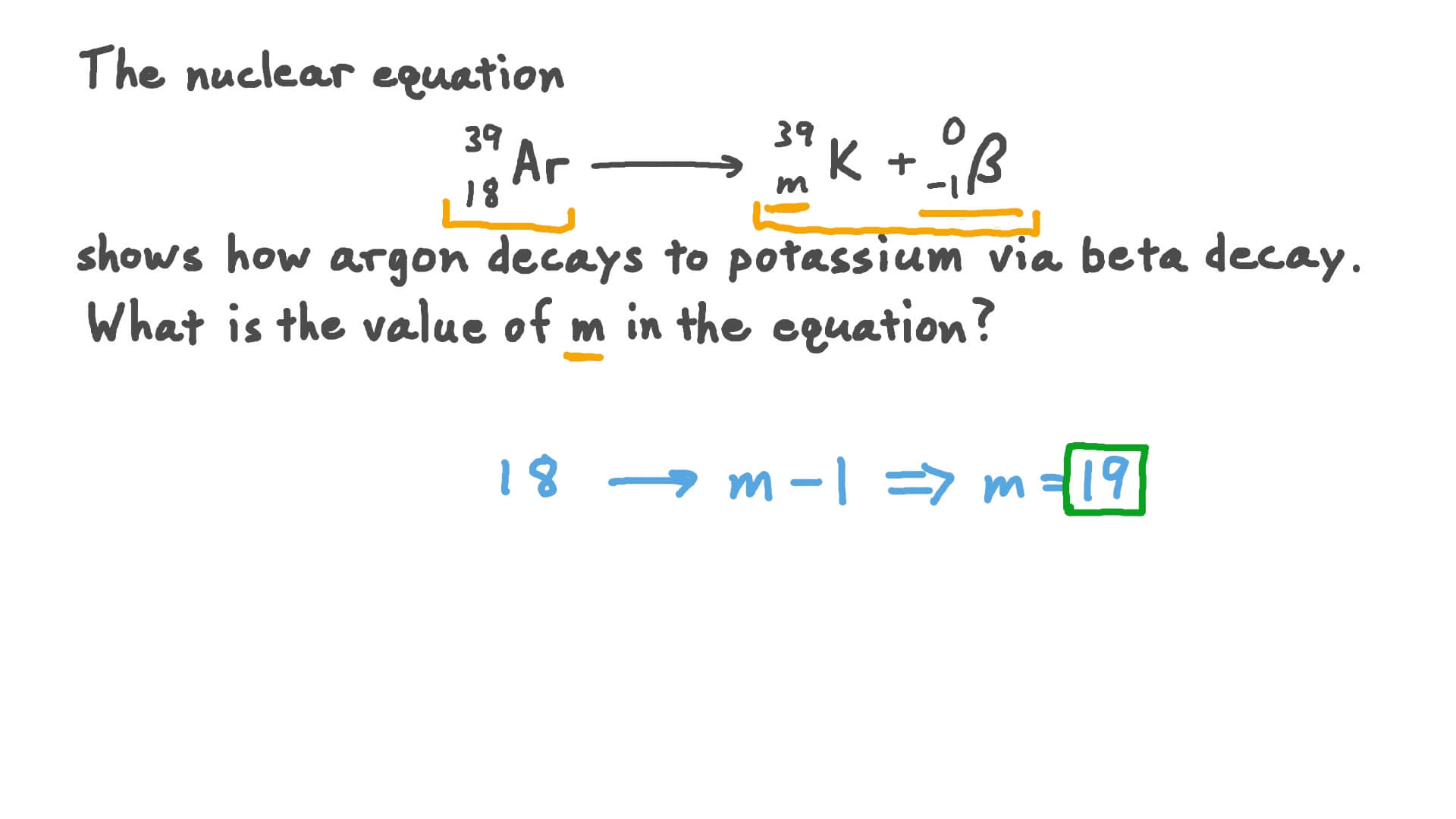 Question Video Solving Nuclear Equations Involving Beta
