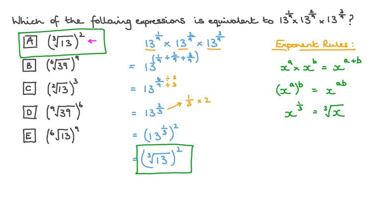 Lesson Fractional Exponents Nagwa