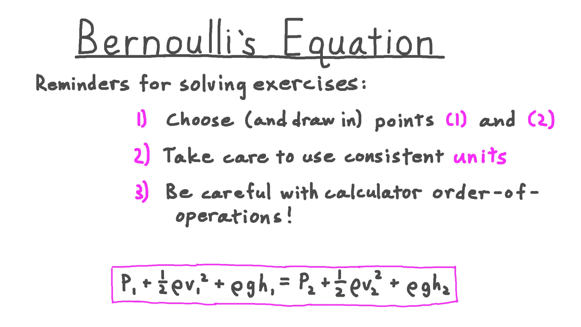 Bernoulli Equation Calculator
