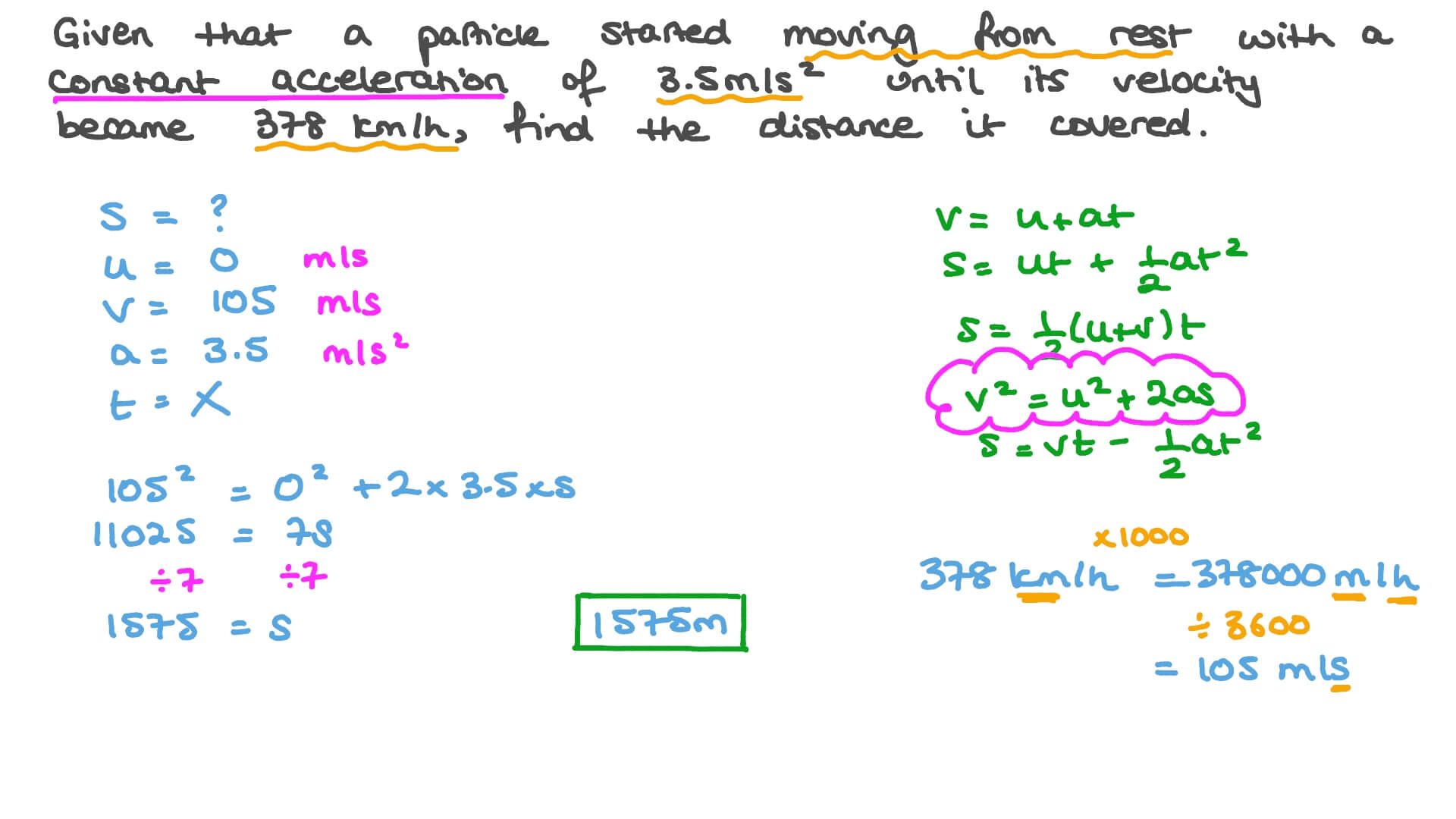Question Video Finding the Distance Covered by a Particle