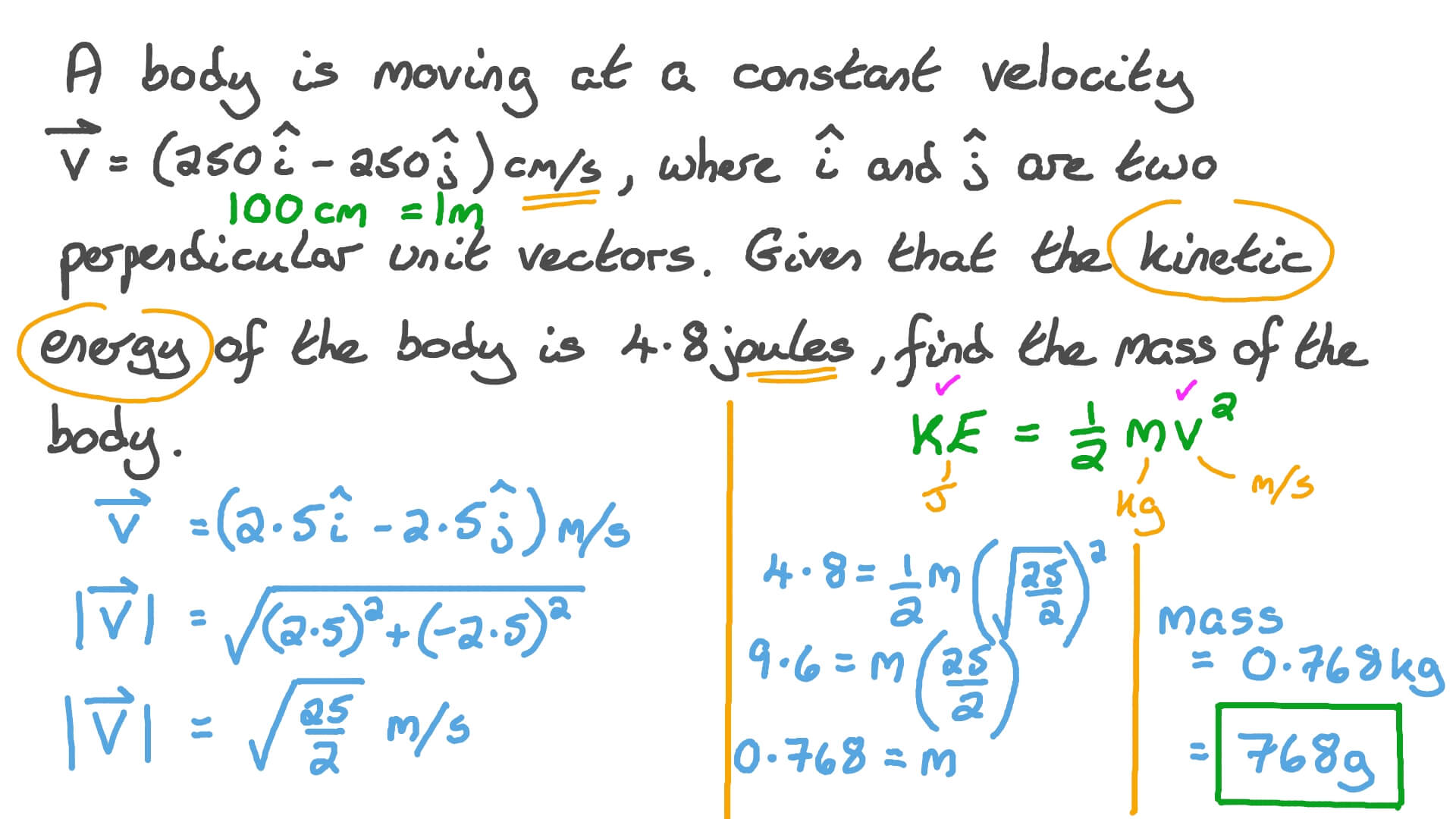 Question Video Finding the Mass of a Body given Its Energy and