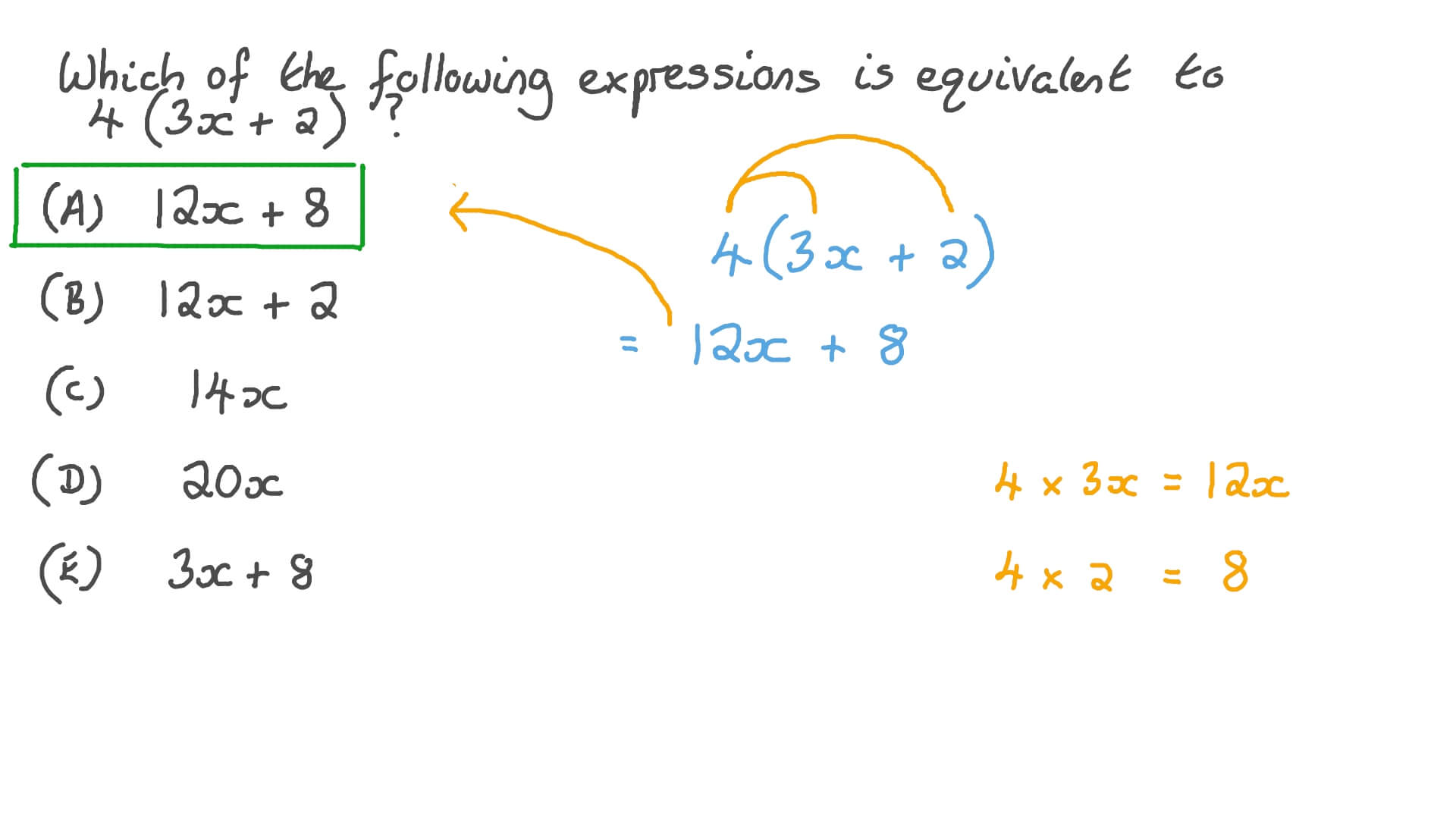 Question Video: Recognizing Equivalent Expressions | Nagwa