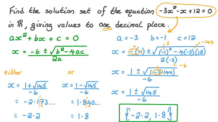 Lesson Solving Quadratic Equations Quadratic Formula Nagwa