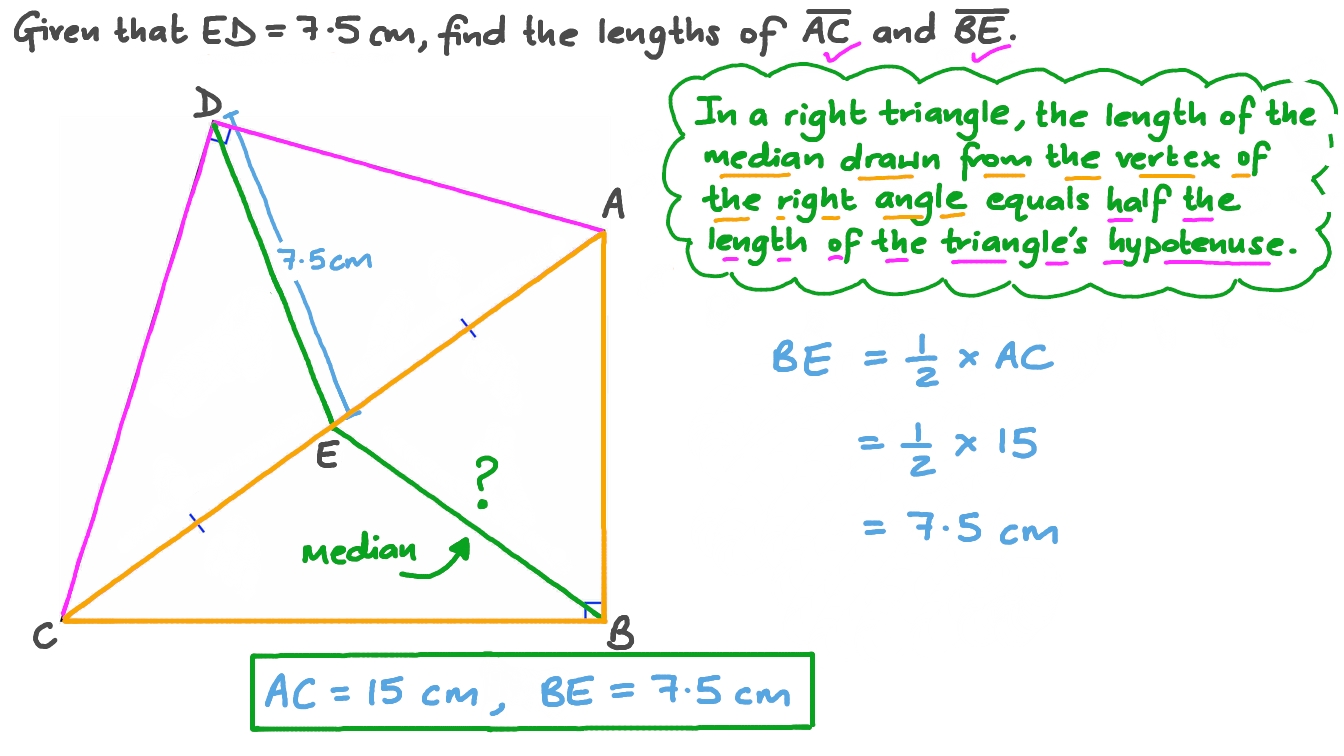 Question Video Finding the Length of the Hypotenuse in a RightAngled
