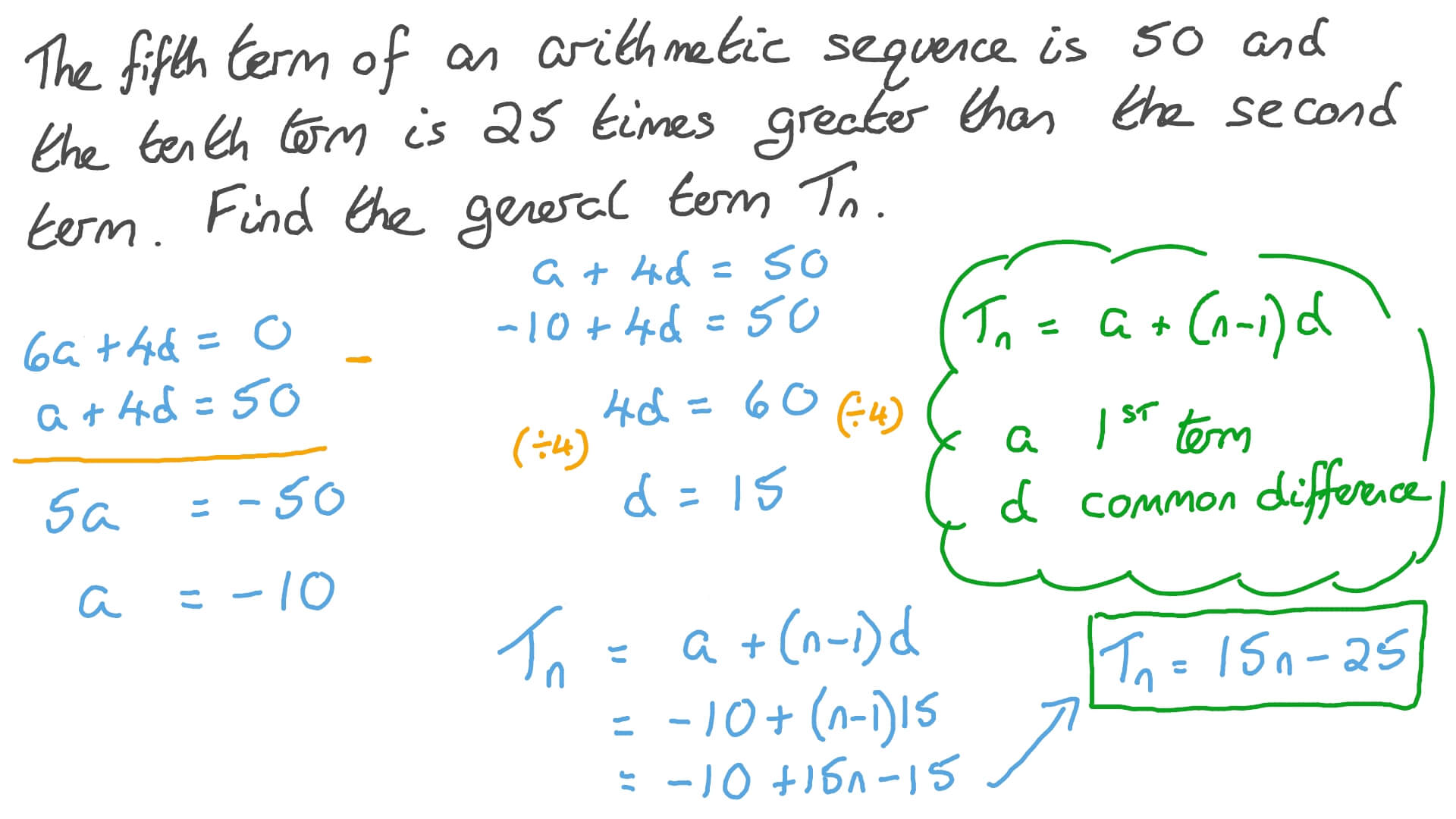 How To Find Arithmetic Sequence Common Difference
