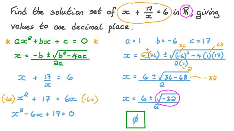 Lesson Solving Quadratic Equations Quadratic Formula Nagwa