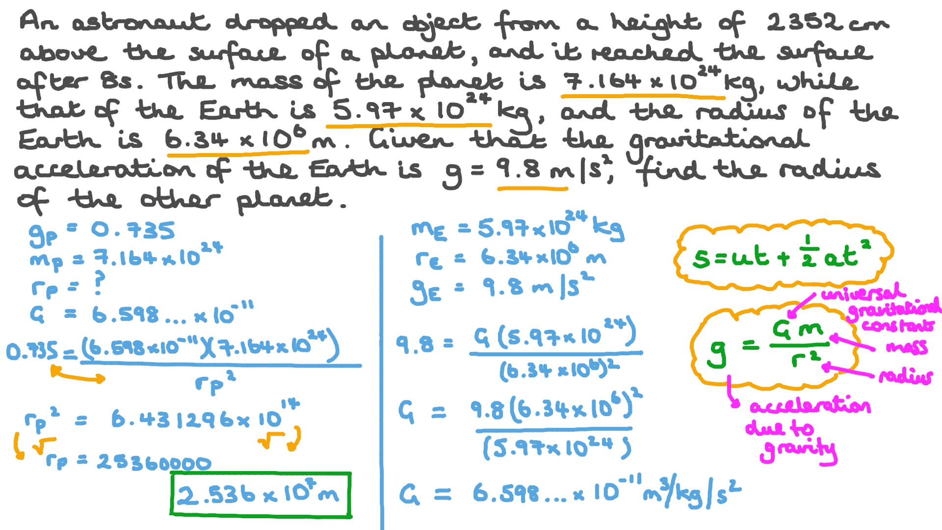 Question Video Finding the Radius of a given Its Mass and the