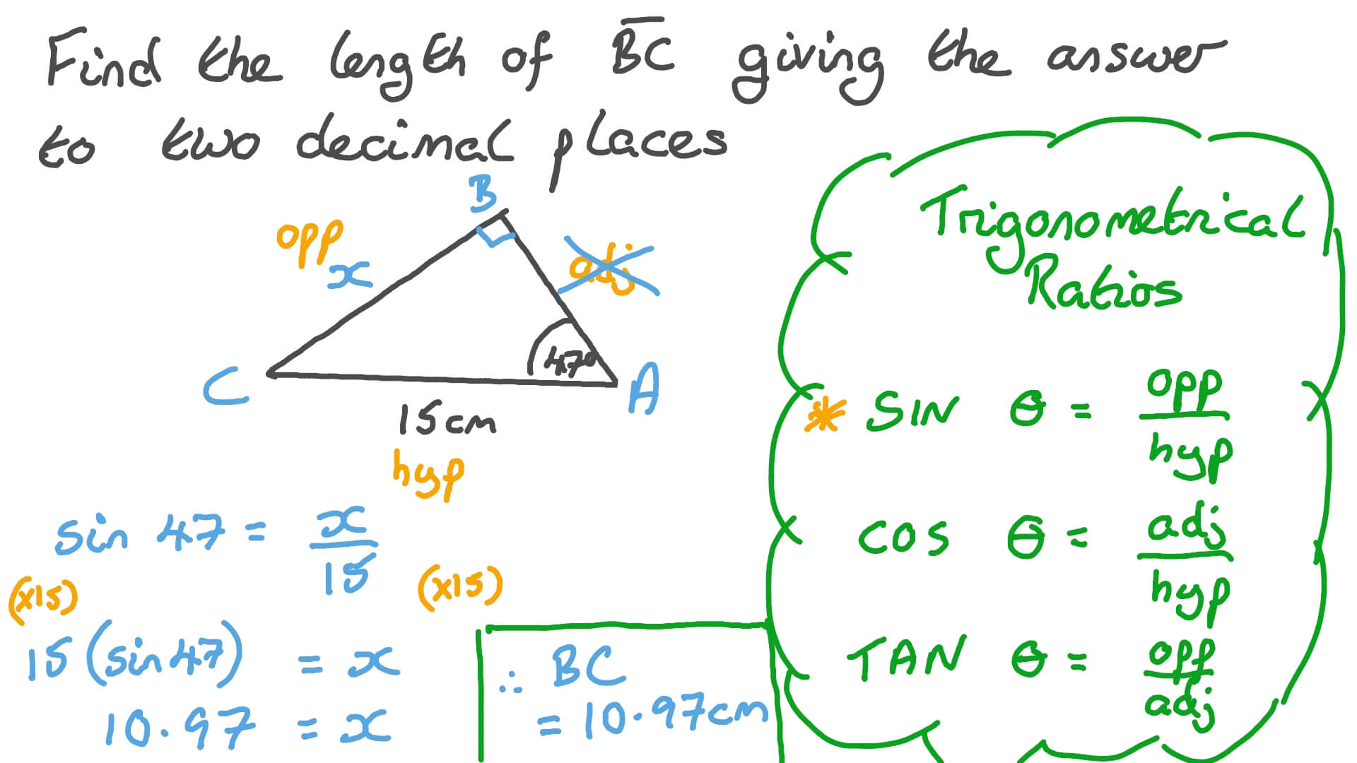 How To Find Sin Cos Tan Of A Right Triangle 2) you know that the