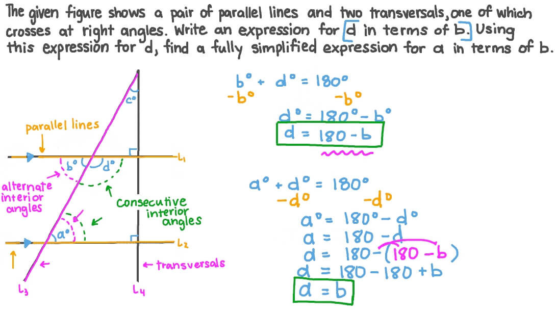 Question Video Using Properties of Supplementary Angles and