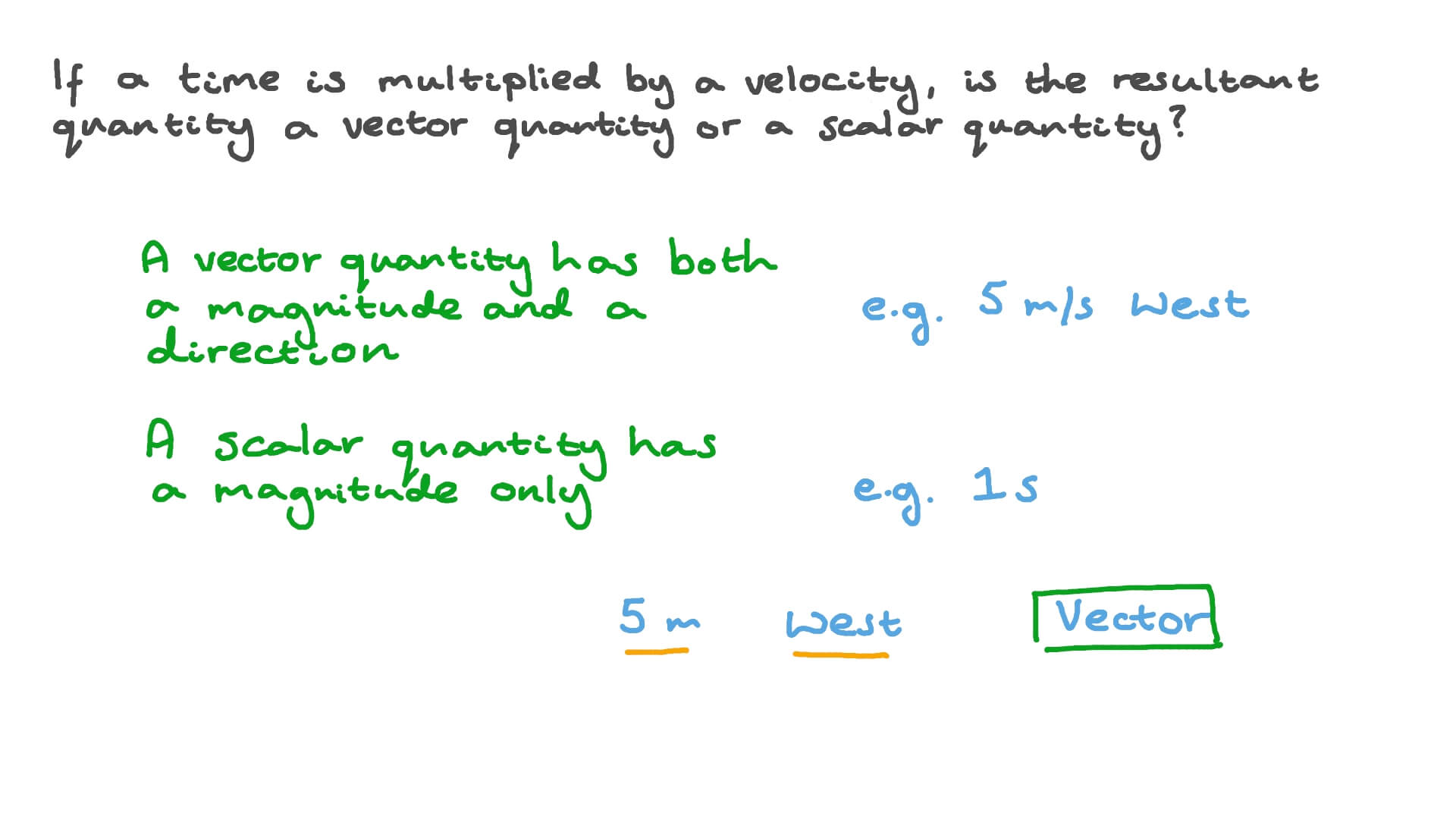 Question Video Determining Whether the Product of Two Quantities is a