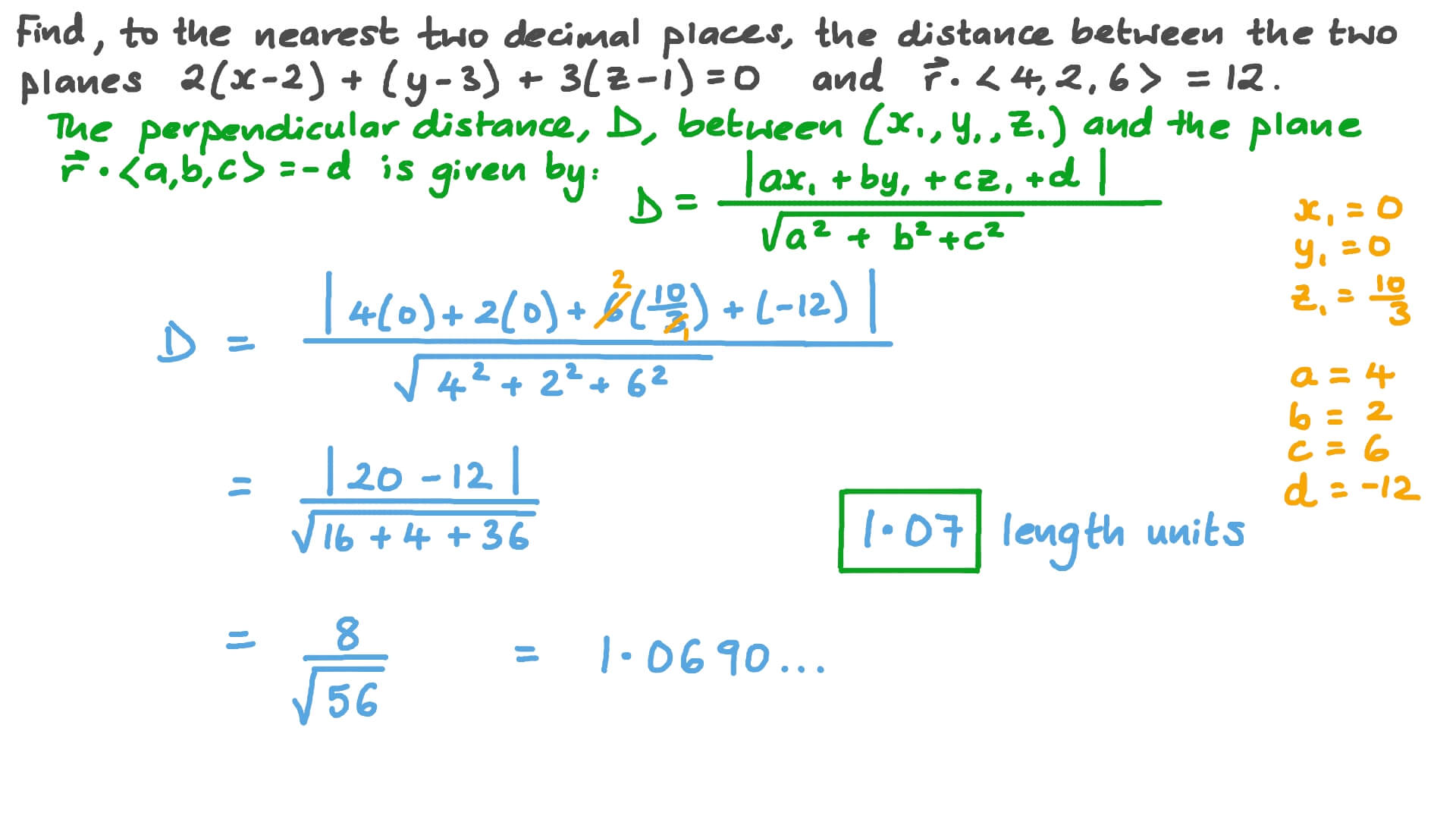 Calculator Distance Between Two Planes at Numbers Smith blog