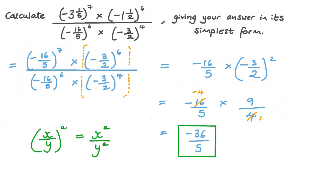 Question Video: Evaluating Numerical Expressions Using Laws of