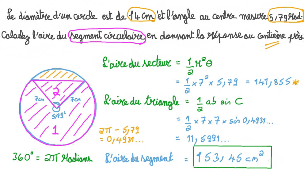 Découvrir 98+ imagen aire d un segment circulaire formule fr