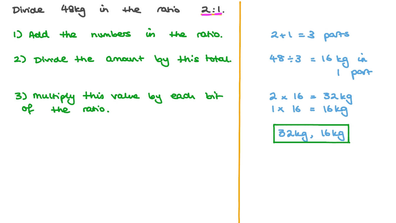 Question Video Dividing a Mass into a Two Part Ratio Nagwa