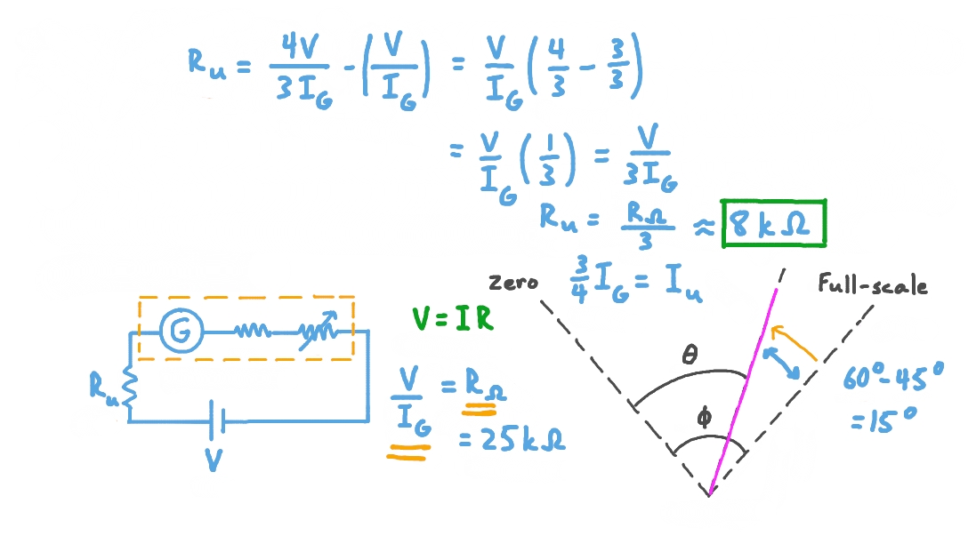 Question Video Using an Ohmmeter Reading to Find the Resistance of a