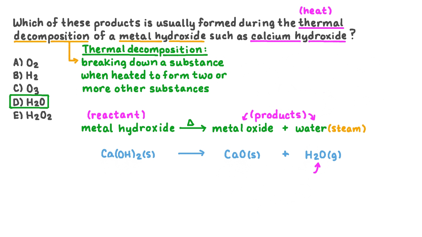 Question Video Identifying One of the Products of the Thermal