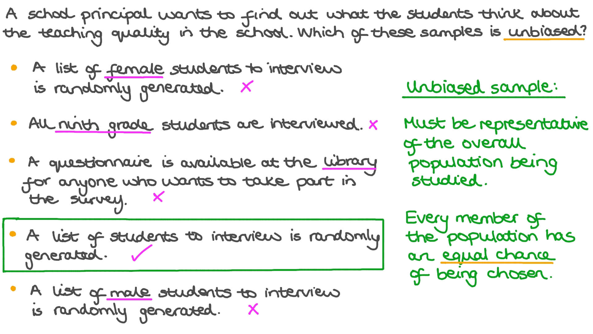 Biased And Unbiased Samples / Biased And Unbiased Samples Youtube A