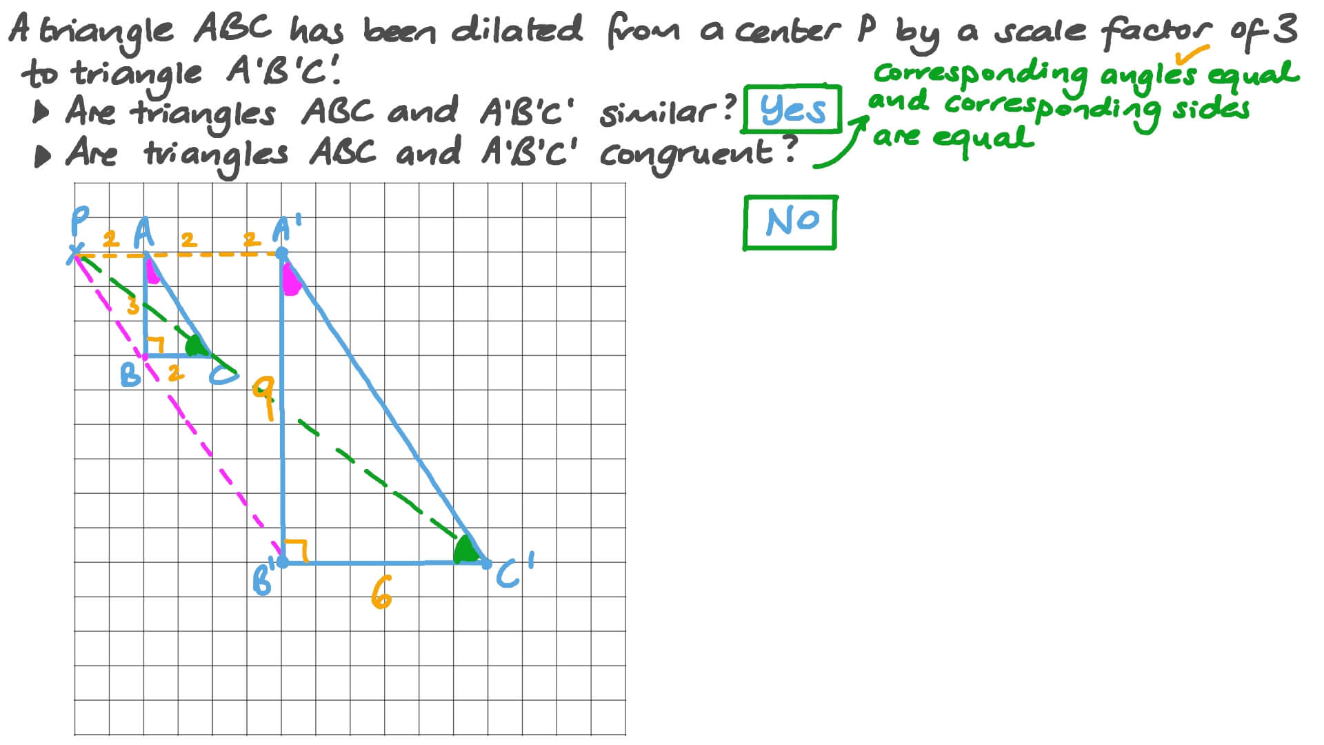 Video Understanding If Triangles Are Similar Or Congruent After A Dilation Nagwa