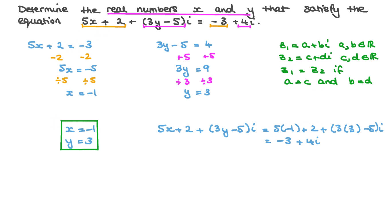Question Video Solving TwoVariable Linear Equations with
