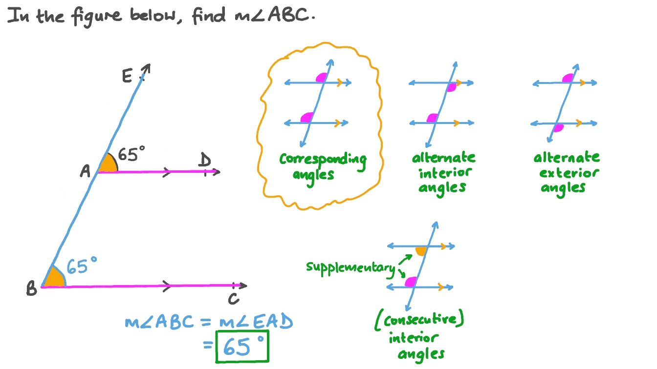 Question Video Finding the Measure of an Angle given Its Corresponding