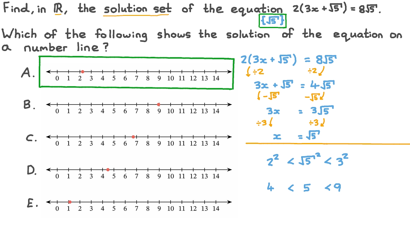 Question Video Finding a Solution Set over the Real Numbers Nagwa