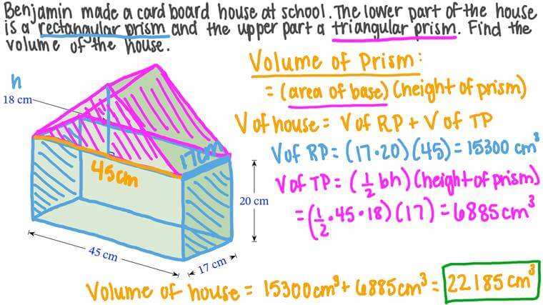 Lesson Volumes of Composite Prisms Nagwa
