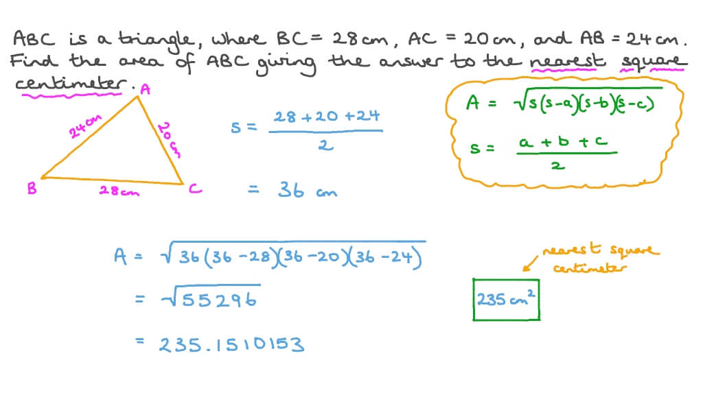 How To Calculate Area Of Triangle With Three Sides Haiper