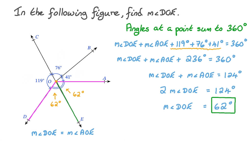 Question Video: Finding the Measure of an Angle given the Accumulative
