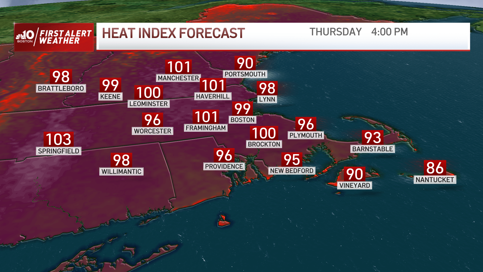 Boston, MA Weather Today Sweltering Heat Returns to Region NBC Boston