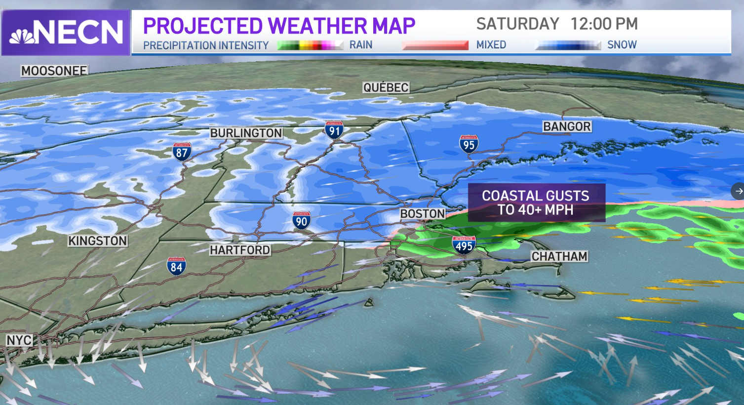 Boston MA Snow Storm in New England Snowfall Total Maps, Wind Gusts