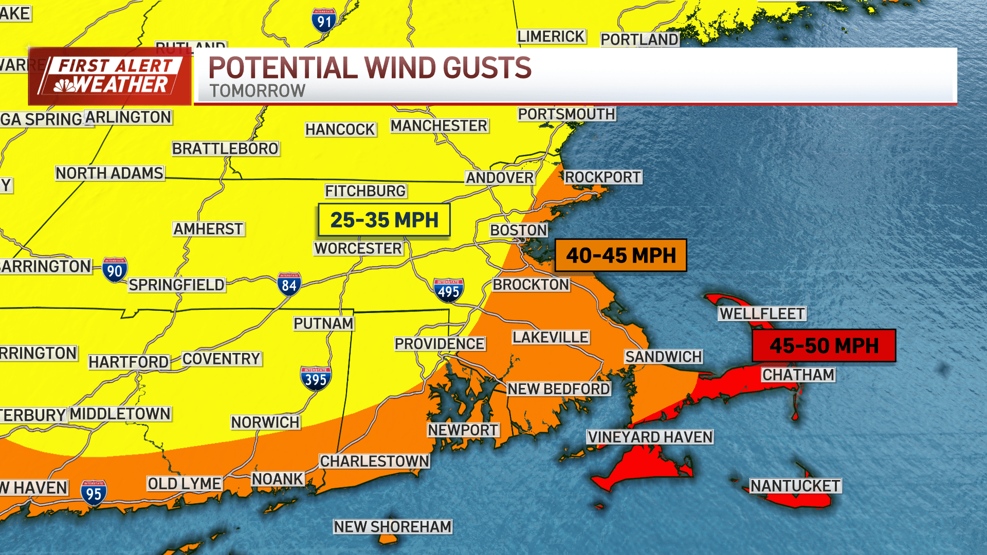 Boston, MA weather nor’easter arrives Tues. morning, 612 inches of