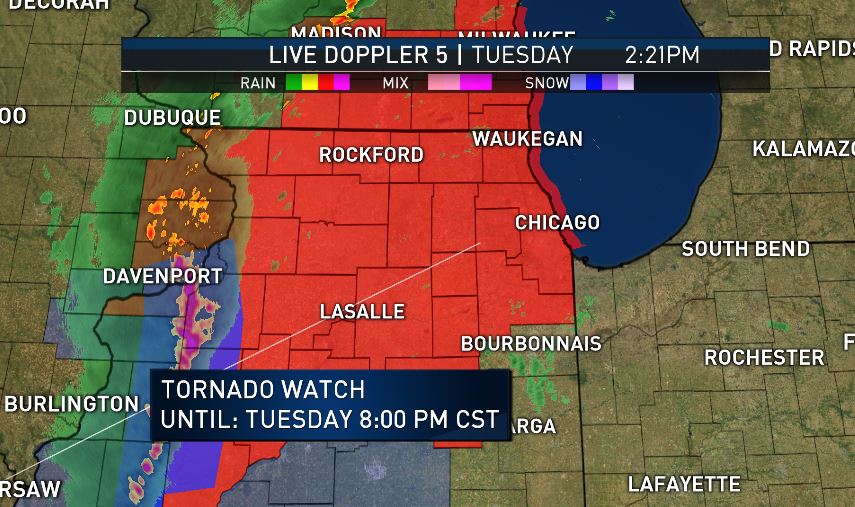 Severe Thunderstorm Warnings Issued, Tornado Watch Remains