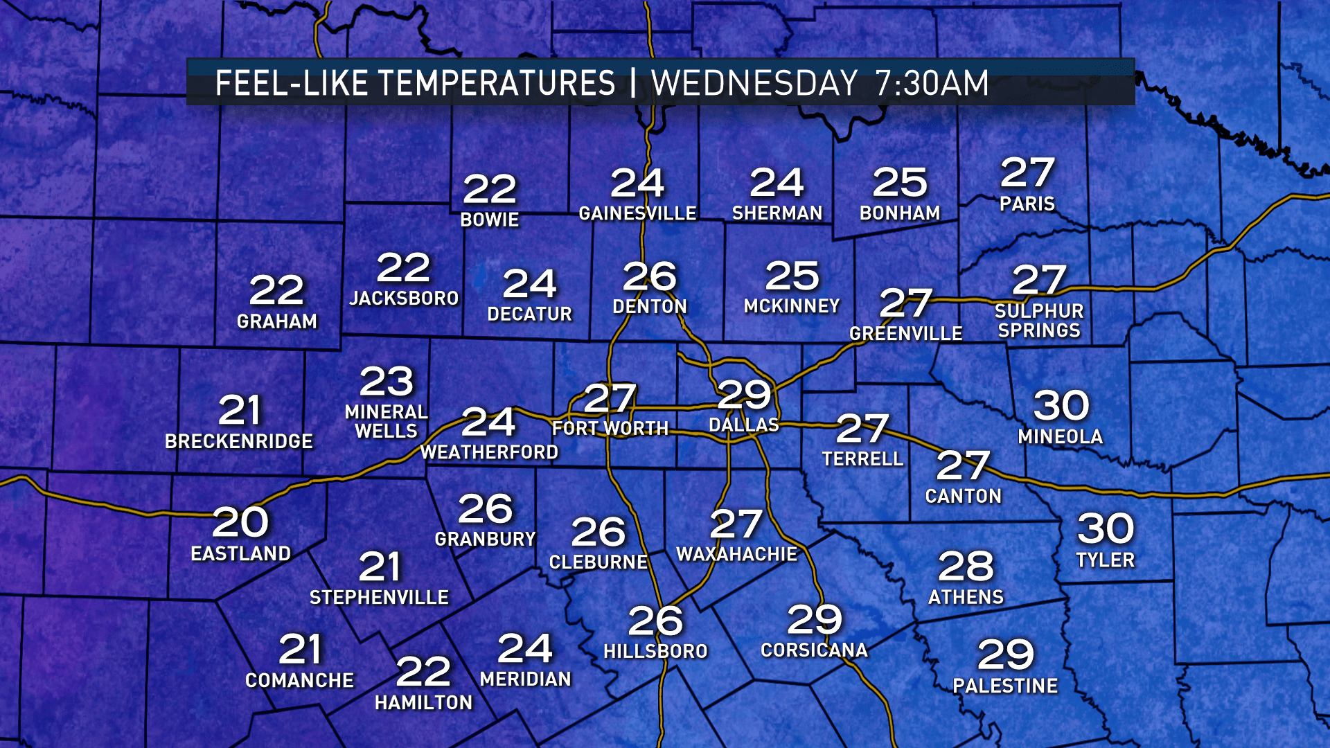 Cold Front to Bring Wind Chills in the 20s Wednesday NBC 5 Dallas