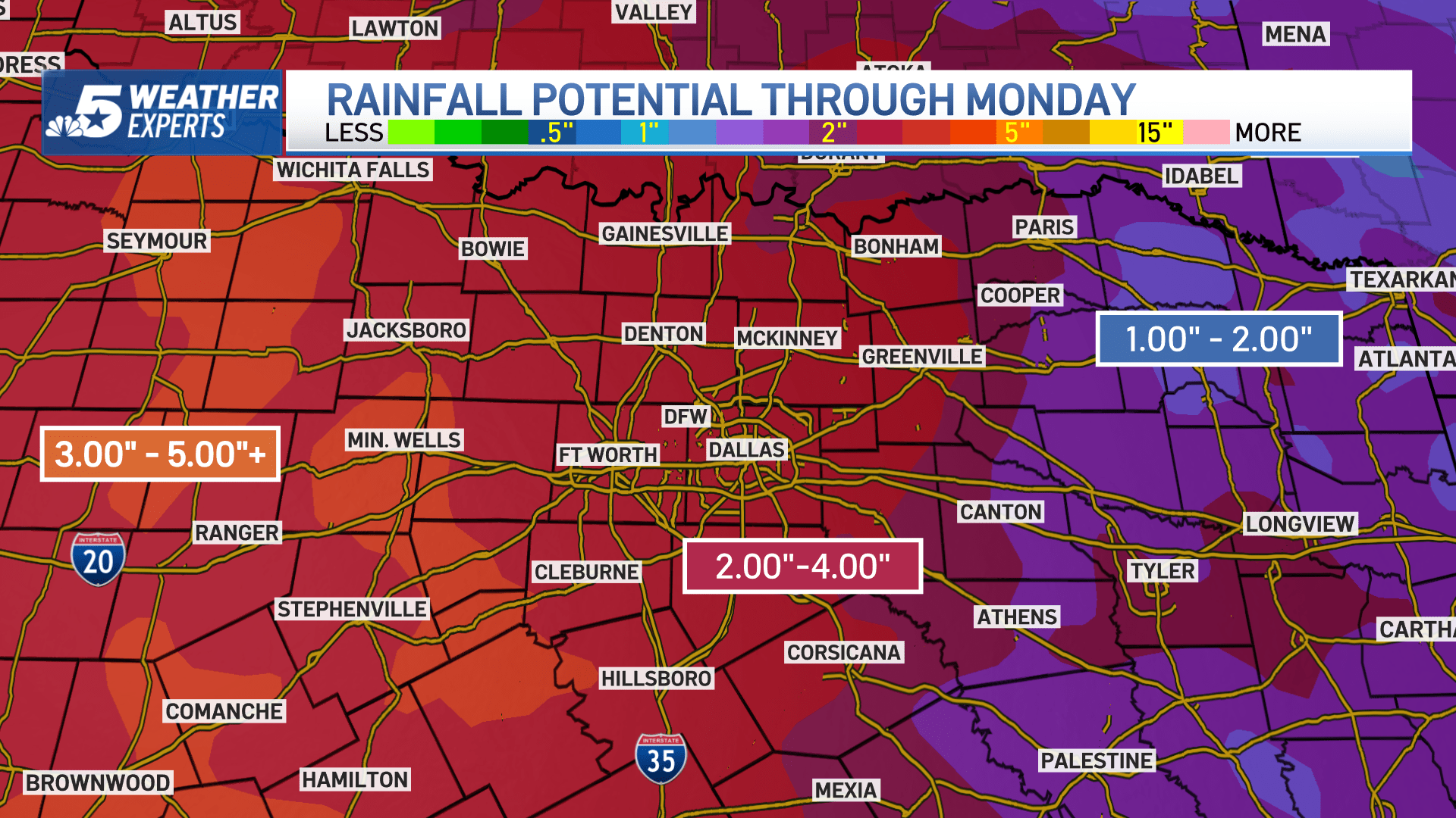 Rounds of Rain Expected Through the Weekend Across North Texas
