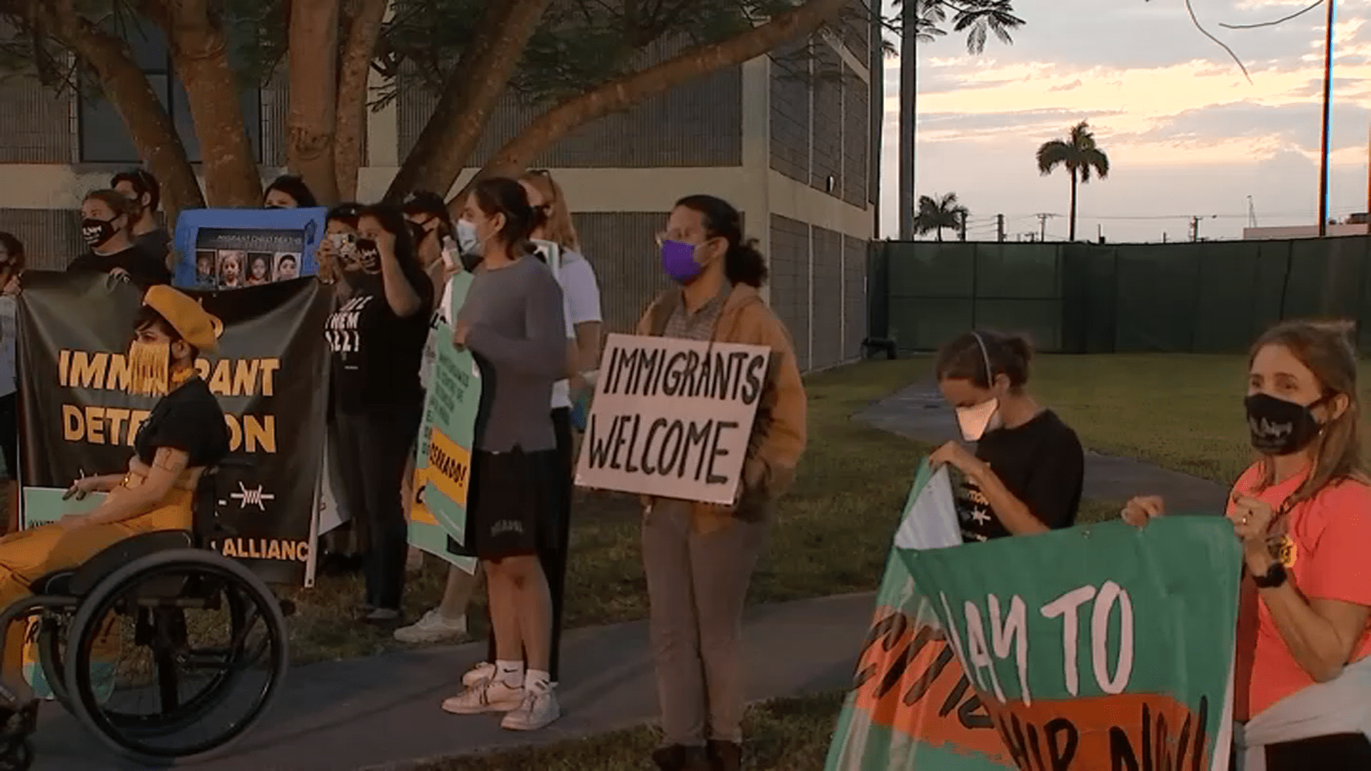 Dozens Protest the Potential Reopening of Detention Facility in