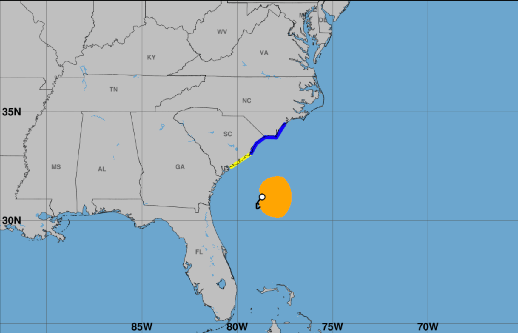 Generate single title from this title Tropical Storm Chantal weakens into depression – NBC 6 South Florida in 70 -100 characters. And it must return only title i dont want any extra information or introductory text with title e.g: ” Here is a single title:”