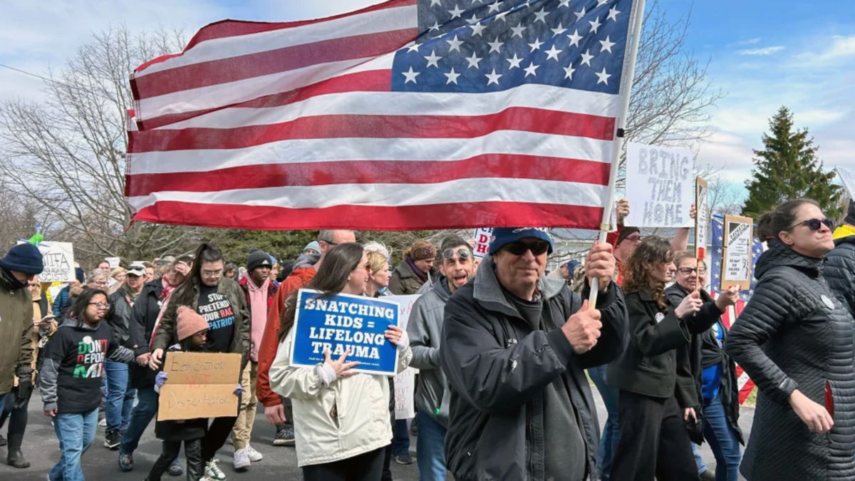 Protesters in small New York village march to Trump border czar’s dwelling over household’s ICE detention