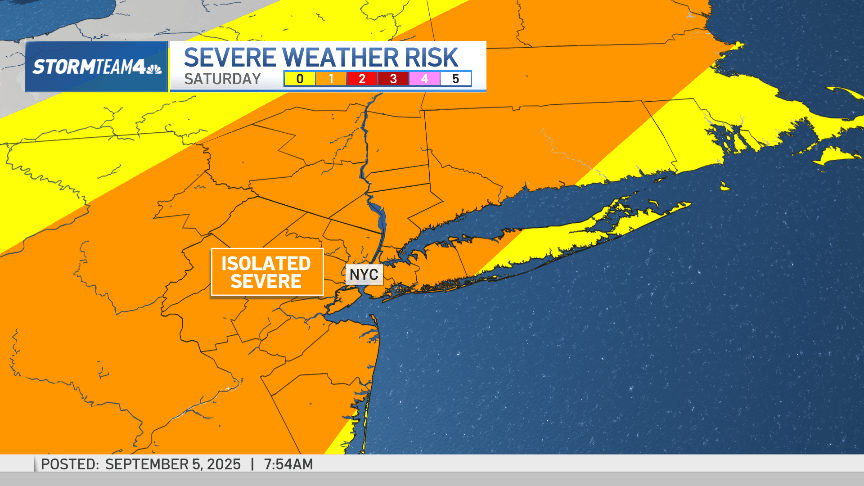 Tornadoes, damaging hail, torrential rain potential for elements of NY, NJ Saturday