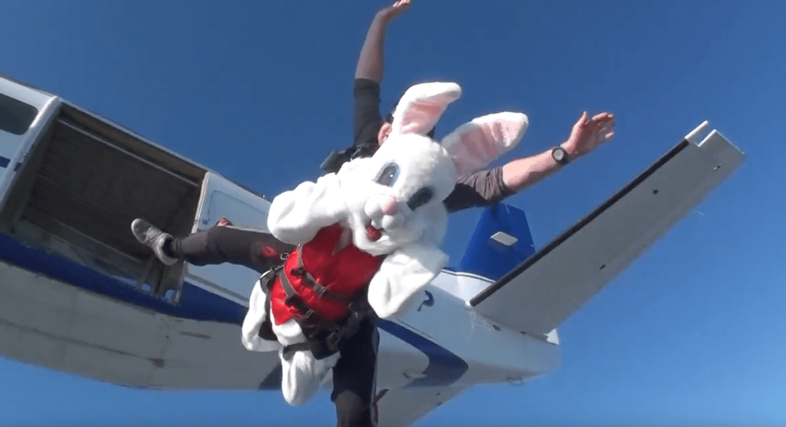 Easter Bunny Hops Out of Plane Above New Jersey Airport NBC10