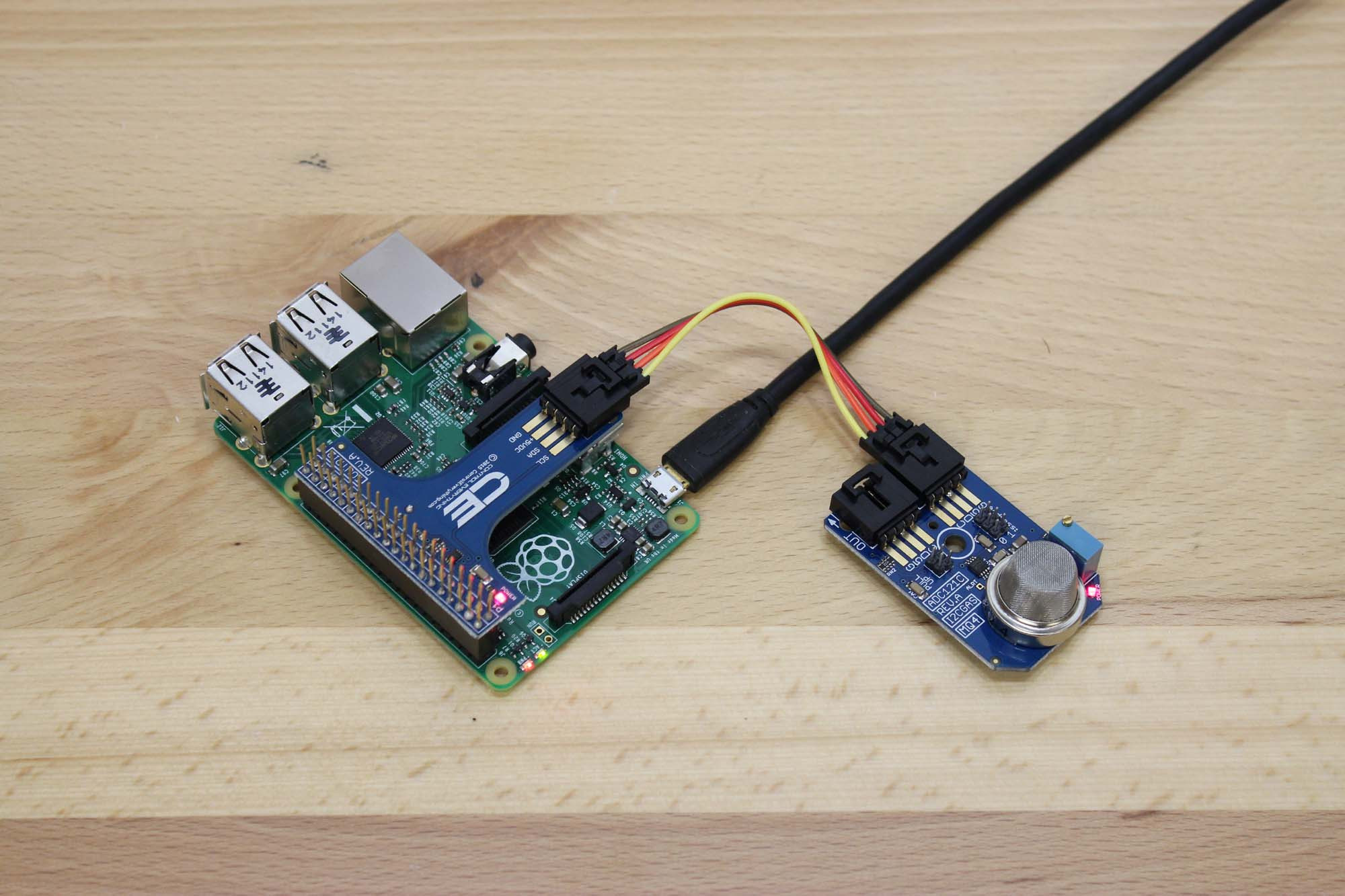 I2C Shield for Raspberry Pi 4, Pi 3, & Pi 2 with Outward Facing I2C