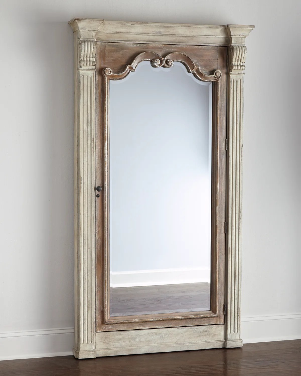 Hooker Furniture Glam Floor Mirror With Jewelry Armoire Storage 82